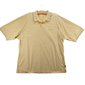 Columbia Men's Golf Polo Shirt Yellow XL Short Sleeve Straight Hem Cotton